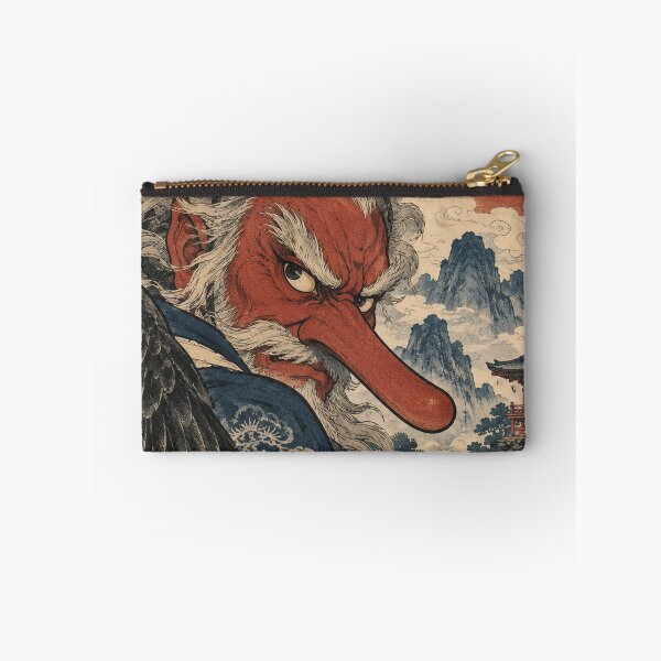 Aperçu de l'œuvre Folklore japonais - Yokai Tengu rouge au-dessus du temple de montagne créée et vendue par bapupa.