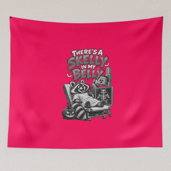 Item preview, A Skeleton in My Belly? Spooky Medical Raccoon Humor designed and sold by Creative-Sanc.