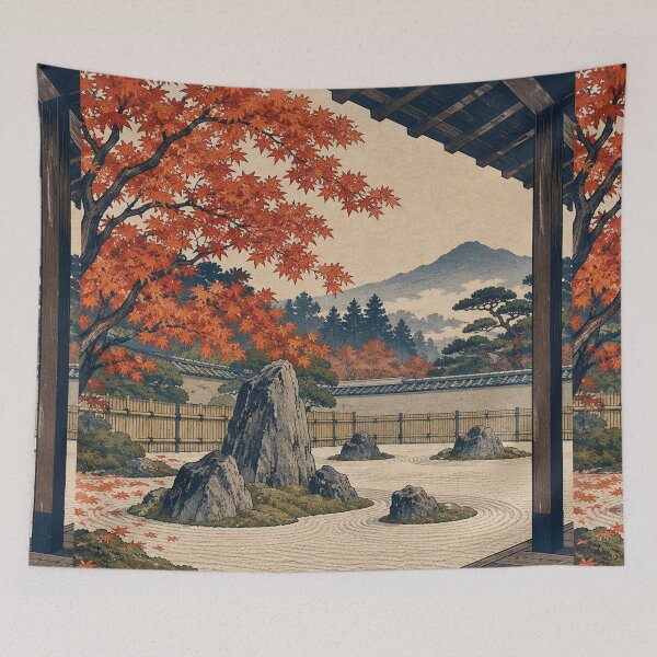 Item preview, Japanese Garden - Zen Rock Garden Beneath Red Maple designed and sold by bapupa.