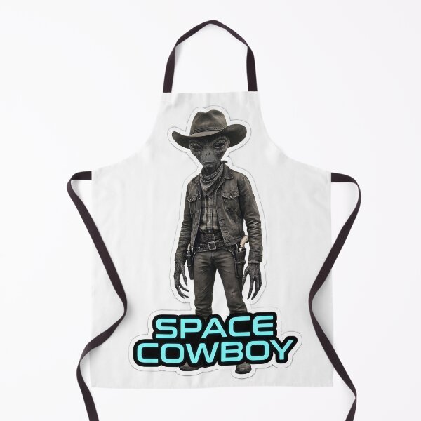 Item preview, Retro Space Cowboy Alien Die Cut Sticker Art designed and sold by TeeBeeDesigns.