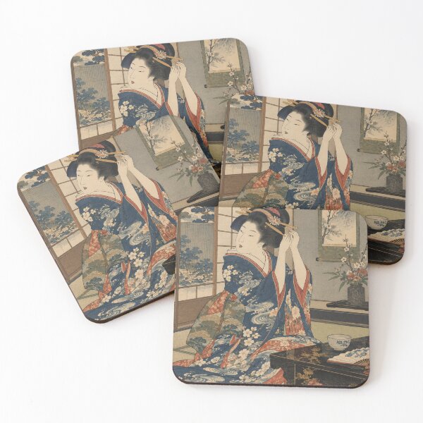 Item preview, Japanese Geisha - Adjusting Hairpin in Tatami Room designed and sold by bapupa.