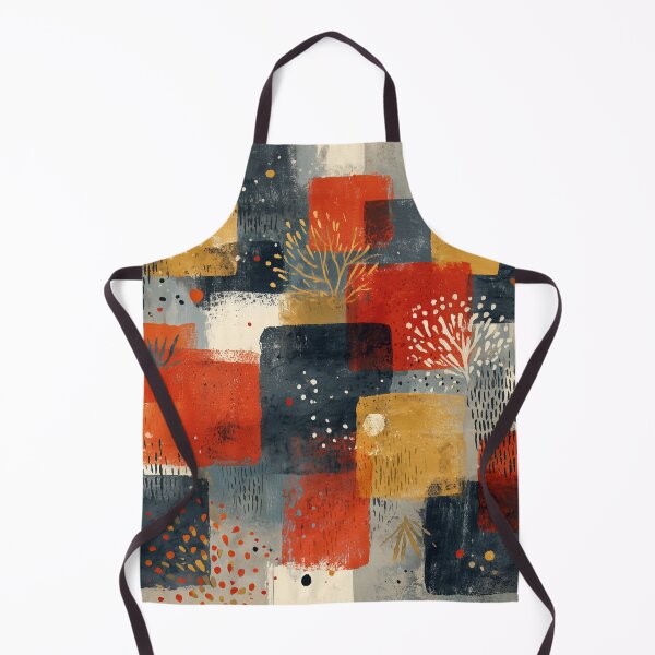 Item preview, Mudcloth Inspired Abstract in Red, Mustard and Navy designed and sold by solynneart.