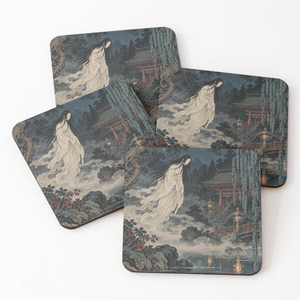 Item preview, Japanese Yurei Ghost - Floating Spirit at Shrine Pond designed and sold by bapupa.