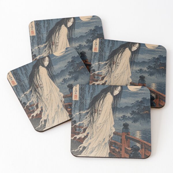 Item preview, Japanese Yurei Ghost - Woman on Moonlit Bridge designed and sold by bapupa.