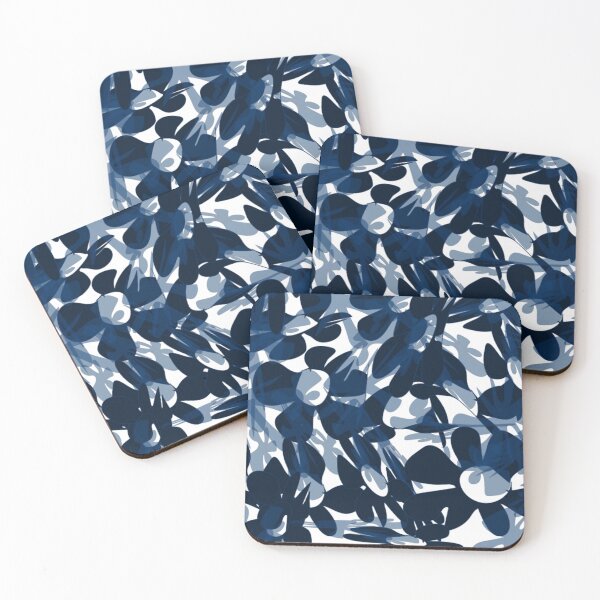 Item preview, Midnight Blue Botanical Abstract Pattern designed and sold by Nature  Nblossom.