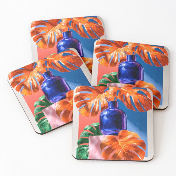 Item preview, Cobalt Bottle and Orange Leaves designed and sold by VisionaryVeils.