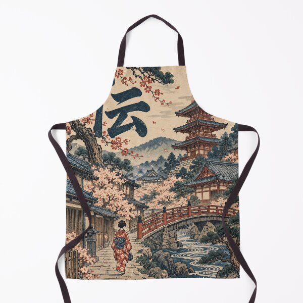 Item preview, Japanese Heritage - Kimono Woman Walking Past Pagoda designed and sold by bapupa.