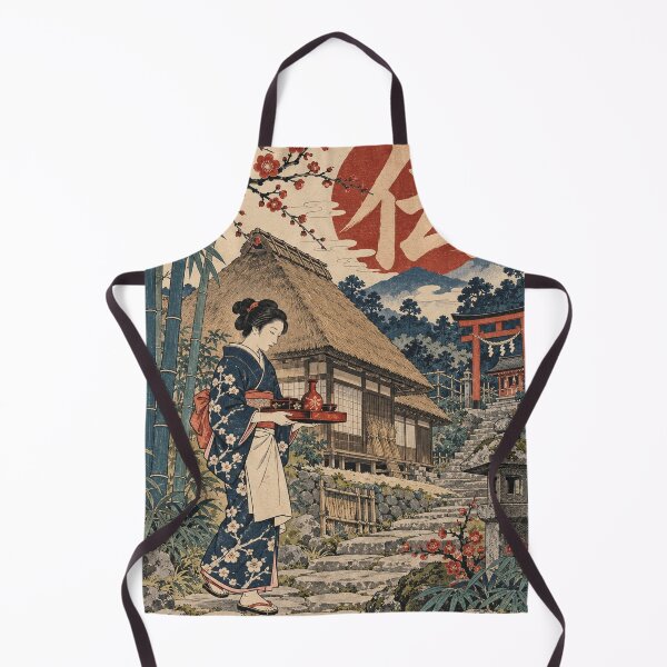 Item preview, Japanese Heritage - Woman Serving Sake at Thatched Farmhouse designed and sold by bapupa.