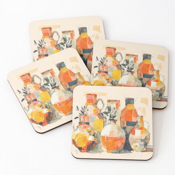 Item preview, Terracotta Vases and Jugs Still Life in Watercolor designed and sold by solynneart.
