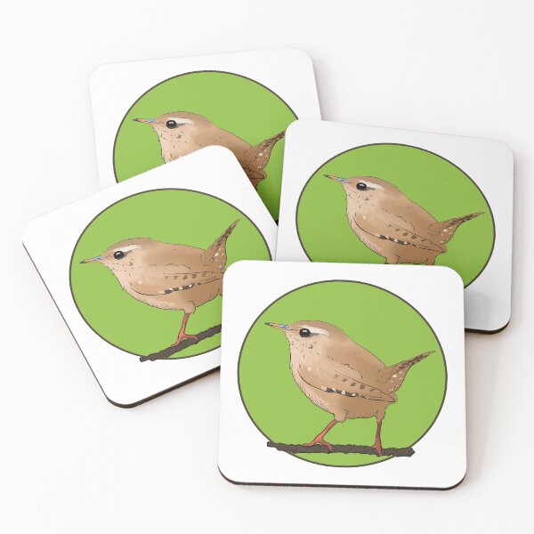 Item preview, Wren (Troglodytes troglodytes) in the green circle designed and sold by WindyAndWarm.