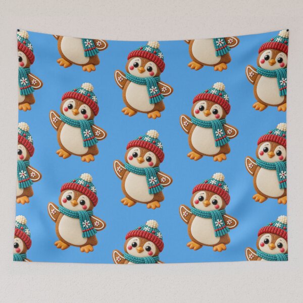 Item preview, Cute gingerbread penguin with hat and scarf designed and sold by Mauswohn.
