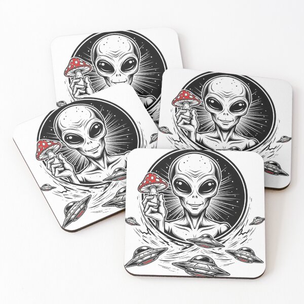 Item preview, Alien with fly agaric mushroom designed and sold by Why Not Art.