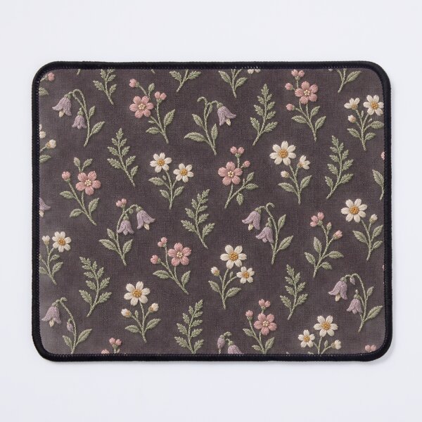 Item preview, Vintage Embroidered Wildflowers – Dusty Pink and Lavender Floral Pattern designed and sold by Kaleidoscope Print.