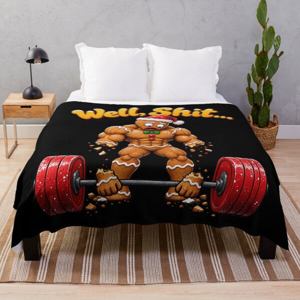 Item preview, Well Shit Muscular Gingerbread Man Christmas Weightlifting designed and sold by will freed18.
