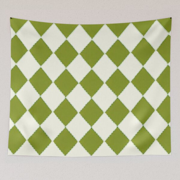 Item preview, Luxury Emerald Argyle – White Stitched Geometric Print designed and sold by annenambiro.