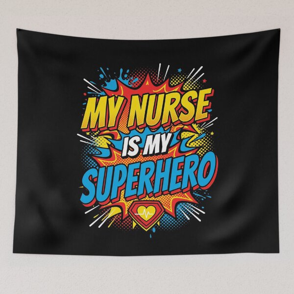 Item preview, My Nurse Is My Superhero Comic Pop Art EKG designed and sold by GCFULLA.