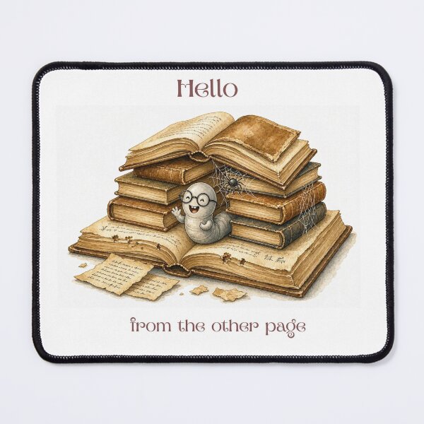 Item preview, Hello from the other page says bookworm designed and sold by BiteMyLine.