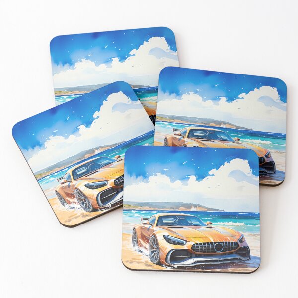Item preview, Orange Performance Coupe on Sunny Coastal Beach designed and sold by RevUpDesign.