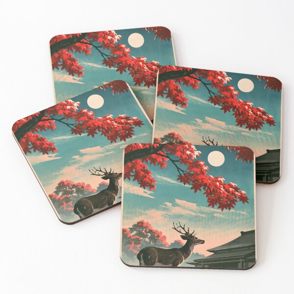 Item preview, Deer Beneath Red Maple designed and sold by VisionaryVeils.