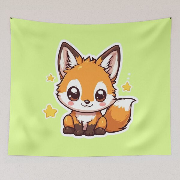 Item preview, Cute Kawaii Fox and bright stars designed and sold by MushArtist.