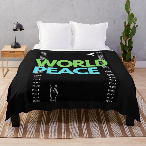 Item preview, Bold Green and Cyan World Peace Typography Design designed and sold by LEOdesignerArt.