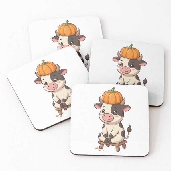 Item preview, Cute Cow Wearing Pumpkin Hat designed and sold by Ella_Sketch.