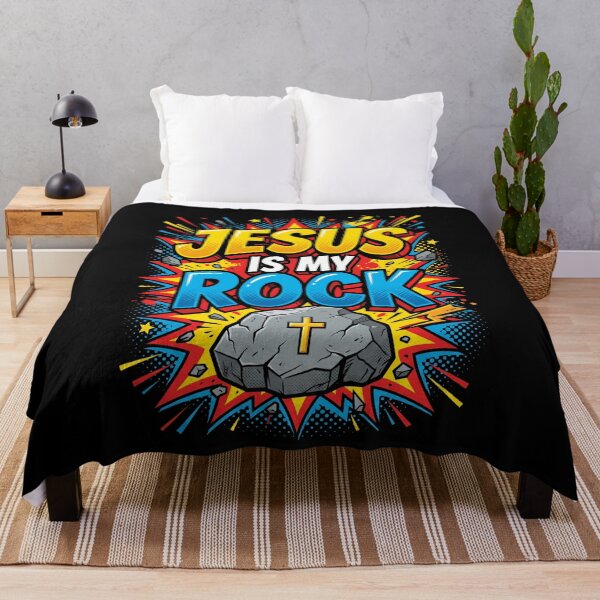 Item preview, Jesus Is My Rock Retro Comic Pop Art Cross designed and sold by GCFULLA.