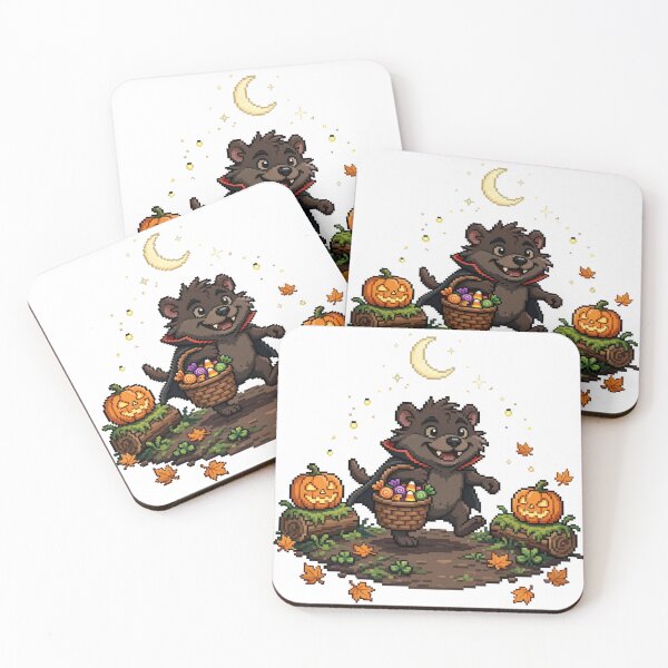 Item preview, Tasmanian Devil Vampire Trick or Treat Halloween Pixel Art designed and sold by Ebodega.