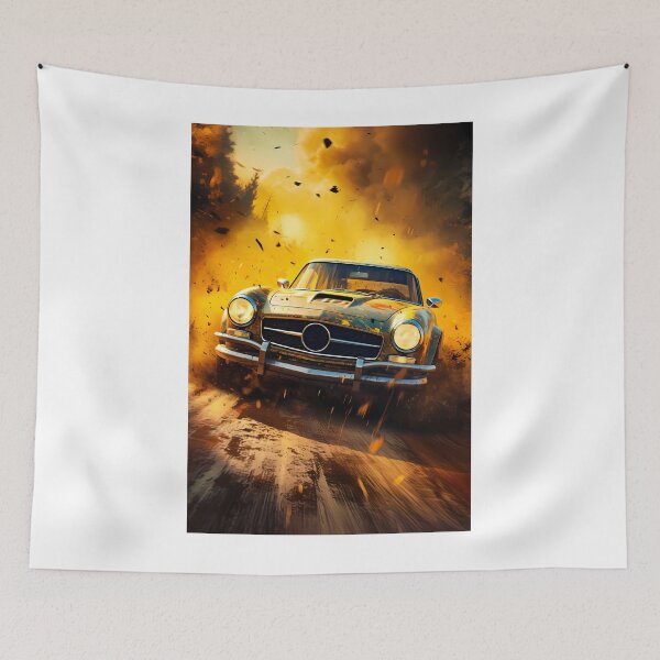 Item preview, Vintage Sports Coupe Racing Through Golden Dust designed and sold by RevUpDesign.