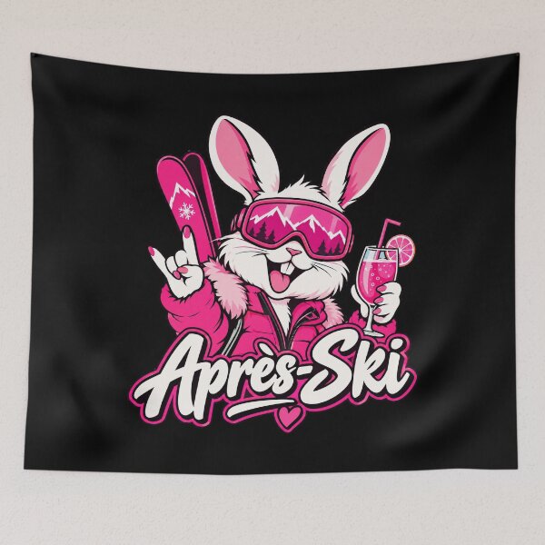 Item preview, Apres Ski Party Bunny Pink Ski Holiday designed and sold by Loona97.