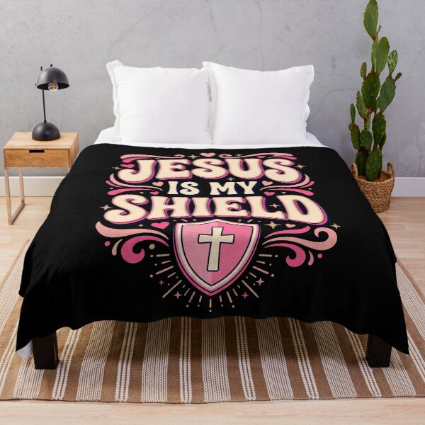 Item preview, Jesus Is My Shield Retro Groovy Faith Cross designed and sold by GCFULLA.