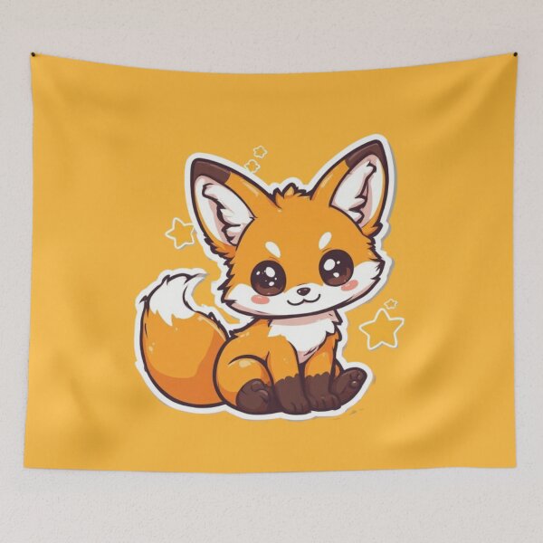 Item preview, Cute Kawaii Fox and bright stars designed and sold by MushArtist.