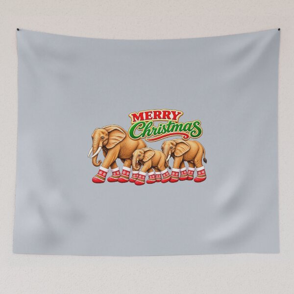 Item preview, Merry Christmas Elephant Family – Santa Socks Holiday Design designed and sold by annenambiro.
