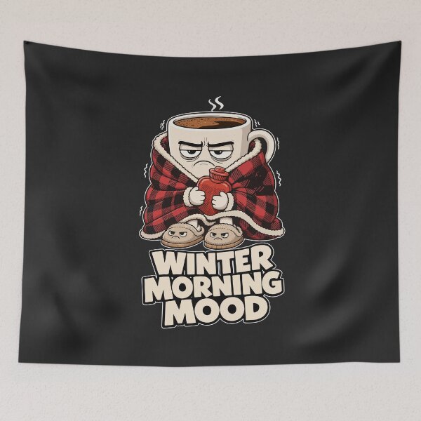 Item preview, Winter Morning Mood Cozy Coffee Mascot designed and sold by fadilow.