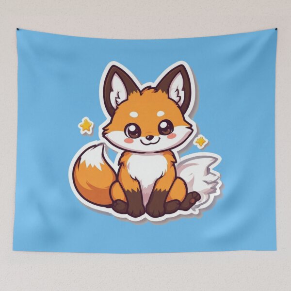 Item preview, Cute Kawaii Fox and bright stars designed and sold by MushArtist.
