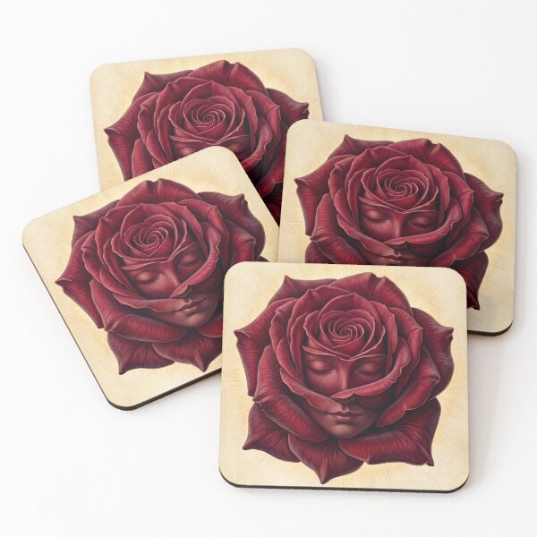 Item preview, The Rose with Closed Eyes – A Fantastic Botanical Portrait designed and sold by Axokris.