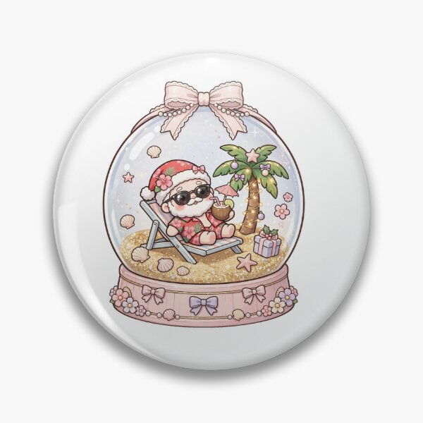 Item preview, Tropical Santa on Vacation Snow Globe - Beach Christmas designed and sold by PrettyCrypt.