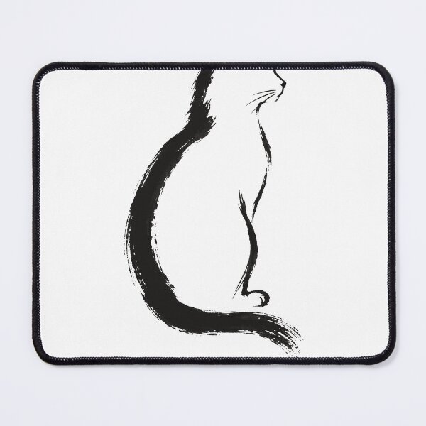 Item preview, Minimalist Ink Brush Cat designed and sold by BrushAndBlankCo.