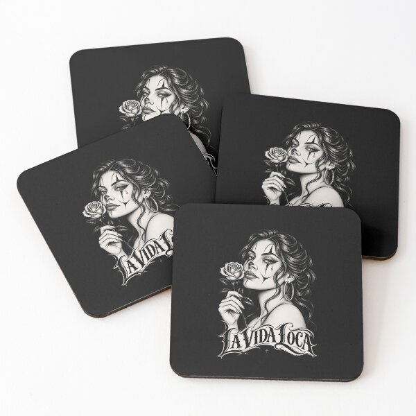 Item preview, Chicana Payasa Woman Rose La Vida Loca Artwork designed and sold by SuperFreshArt.