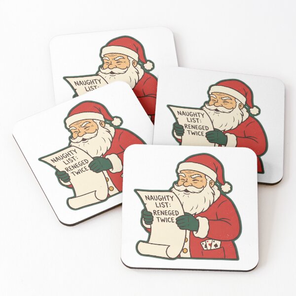 Item preview, Naughty List: Reneged Twice - Funny Euchre Santa designed and sold by Minted-Moods.