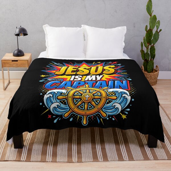 Item preview, Jesus Is My Captain Nautical Comic Pop Art Cross designed and sold by GCFULLA.