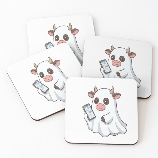 Item preview, Cute Ghost Cow Texting Smartphone designed and sold by Ella_Sketch.