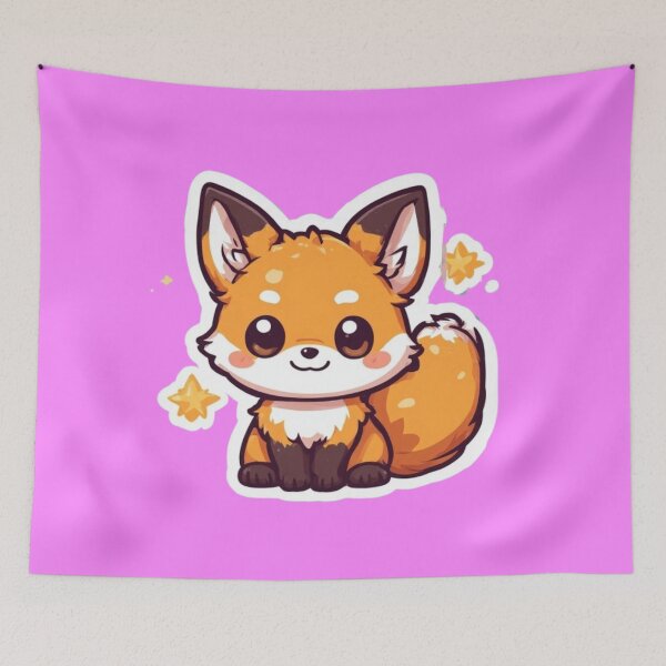 Item preview, Cute Kawaii Fox and bright stars designed and sold by MushArtist.