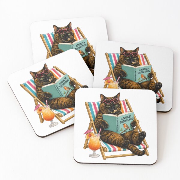 Item preview, Summer Reading: Advanced Birdwatching for Cats designed and sold by EllieGantDesign.