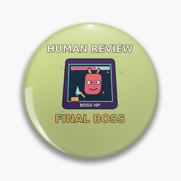Item preview, Human Review Final Boss - Funny AI Agent Arcade Humor designed and sold by Ink and Wink.