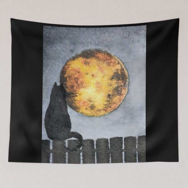 Item preview, Harvest Moon Black Cat designed and sold by Beldridge Original Art.