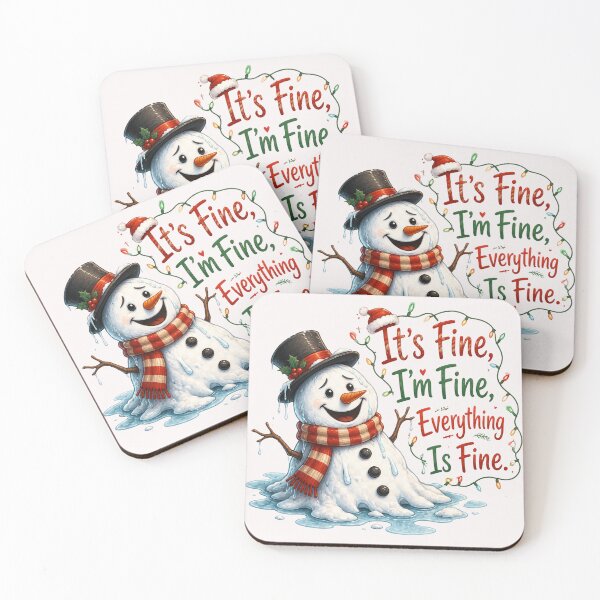 Item preview, It's Fine I'm Fine Christmas Sarcasm Melting Snowman designed and sold by zuczekgti.