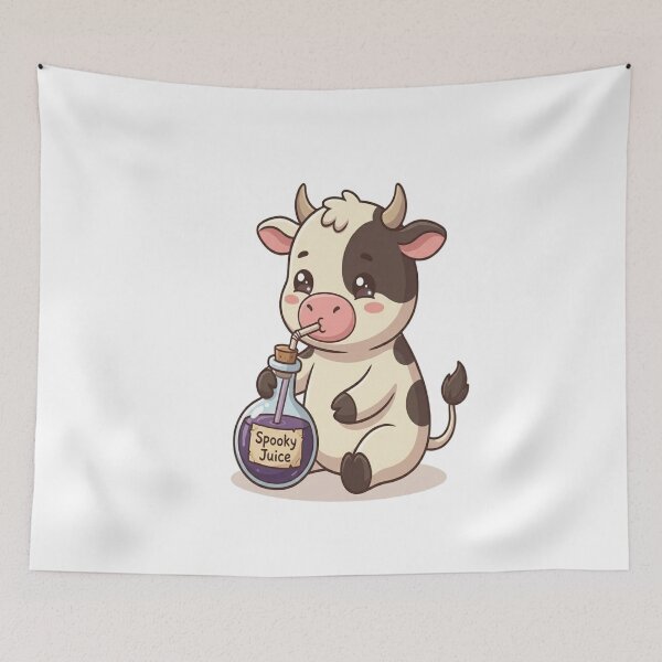 Item preview, Cute Cow Drinking Spooky Juice Potion designed and sold by Ella_Sketch.