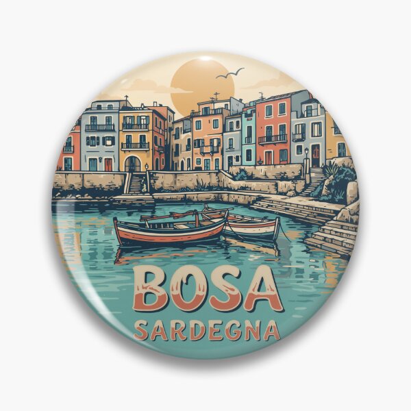 Item preview, Bosa Sardinia Italy: Colorful Mediterranean Harbor designed and sold by CircinusStore.