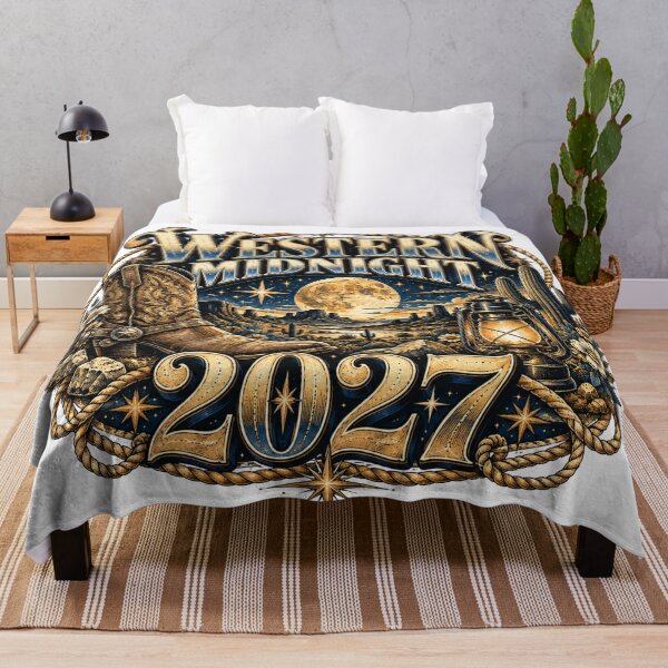 Item preview, Western Midnight 2027 Vintage New Year Cowboy Heritage Graphic designed and sold by pradeepvisuals.